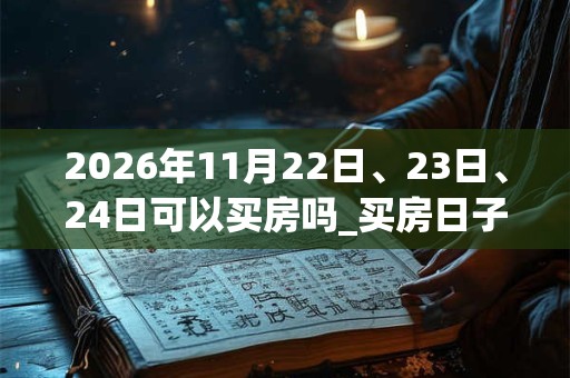 2026年11月22日、23日、24日可以买房吗_买房日子好吗