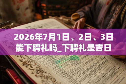 2026年7月1日、2日、3日能下聘礼吗_下聘礼是吉日吗