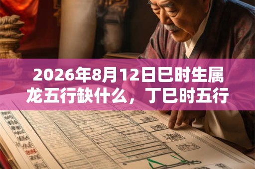 2026年8月12日巳时生属龙五行缺什么，丁巳时五行缺什么