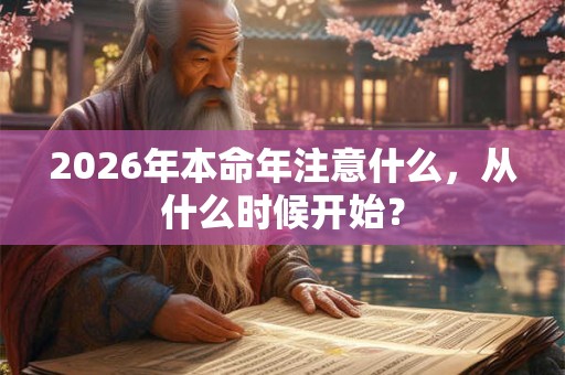 2026年本命年注意什么，从什么时候开始？