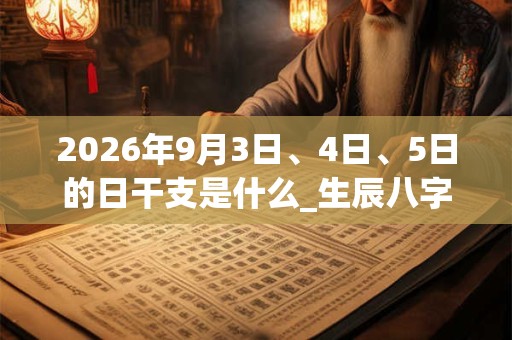 2026年9月3日、4日、5日的日干支是什么_生辰八字