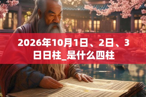 2026年10月1日、2日、3日日柱_是什么四柱