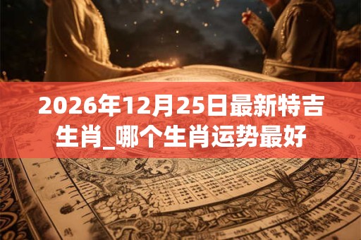 2026年12月25日最新特吉生肖_哪个生肖运势最好
