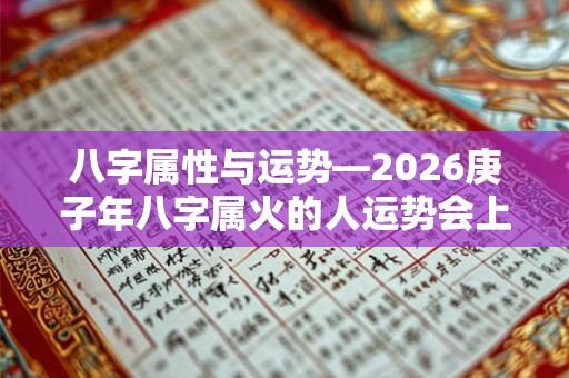 八字属性与运势—2026庚子年八字属火的人运势会上升吗？