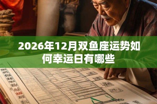 2026年12月双鱼座运势如何幸运日有哪些