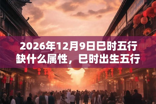 2026年12月9日巳时五行缺什么属性，巳时出生五行缺什么