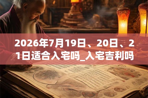 2026年7月19日、20日、21日适合入宅吗_入宅吉利吗