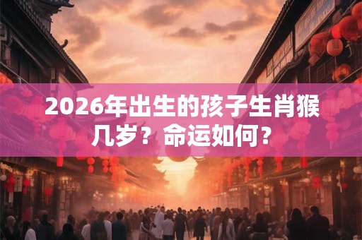 2026年出生的孩子生肖猴几岁？命运如何？