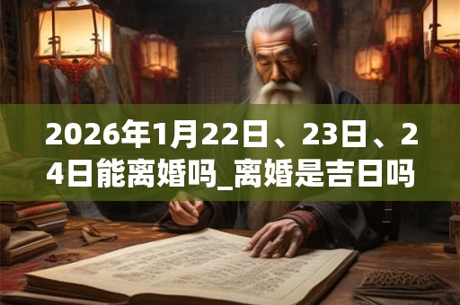 2026年1月22日、23日、24日能离婚吗_离婚是吉日吗