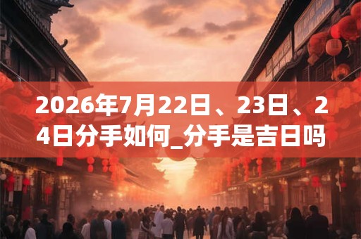 2026年7月22日、23日、24日分手如何_分手是吉日吗