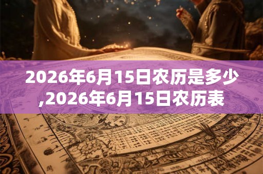 2026年6月15日农历是多少,2026年6月15日农历表