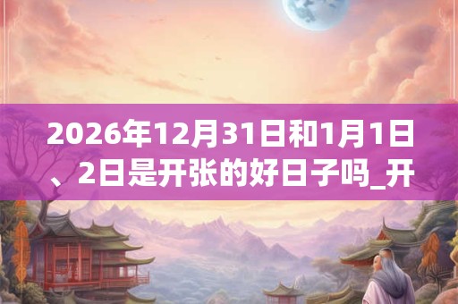 2026年12月31日和1月1日、2日是开张的好日子吗_开张可以吗