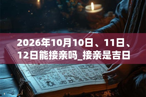 2026年10月10日、11日、12日能接亲吗_接亲是吉日吗