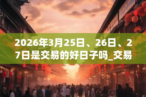 2026年3月25日、26日、27日是交易的好日子吗_交易可以吗