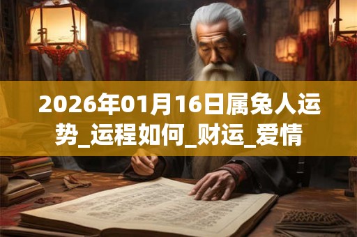 2026年01月16日属兔人运势_运程如何_财运_爱情