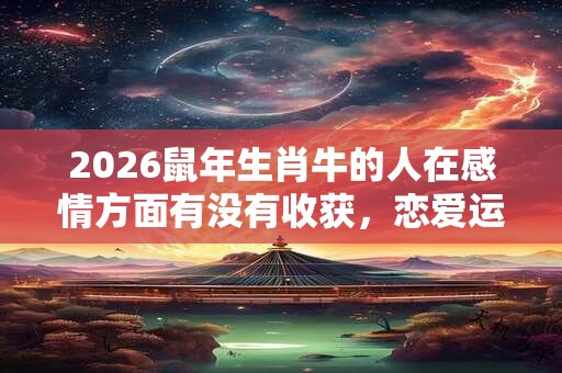 2026鼠年生肖牛的人在感情方面有没有收获，恋爱运势！
