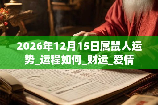 2026年12月15日属鼠人运势_运程如何_财运_爱情