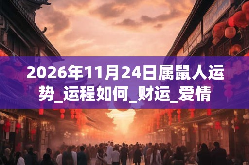 2026年11月24日属鼠人运势_运程如何_财运_爱情