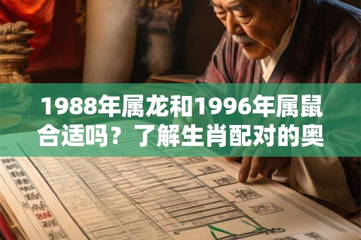 1988年属龙和1996年属鼠合适吗？了解生肖配对的奥秘