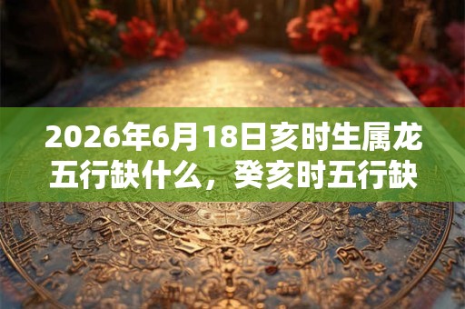 2026年6月18日亥时生属龙五行缺什么，癸亥时五行缺什么