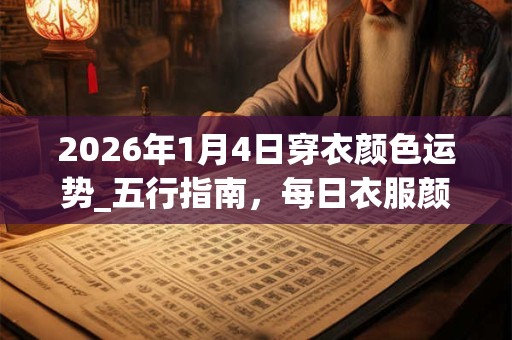 2026年1月4日穿衣颜色运势_五行指南,每日衣服颜色幸运色 2026年1月4日穿衣颜色运势_五行指南,每日衣服颜色幸运色