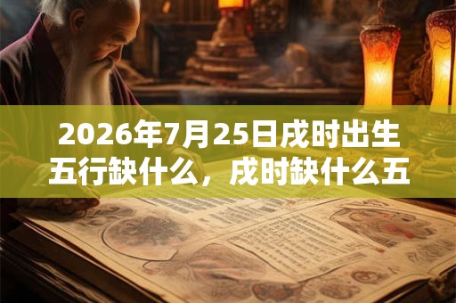 2026年7月25日戌时出生五行缺什么，戌时缺什么五行