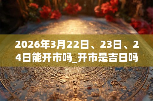 2026年3月22日、23日、24日能开市吗_开市是吉日吗