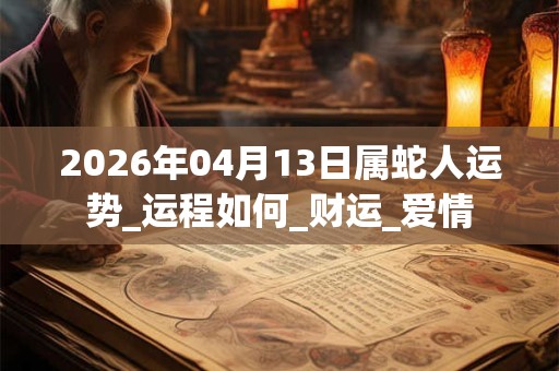 2026年04月13日属蛇人运势_运程如何_财运_爱情