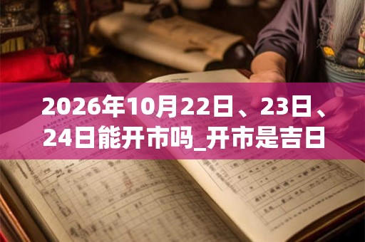 2026年10月22日、23日、24日能开市吗_开市是吉日吗