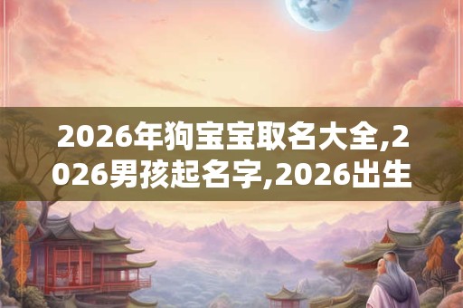 2026年狗宝宝取名大全,2026男孩起名字,2026出生女孩起名