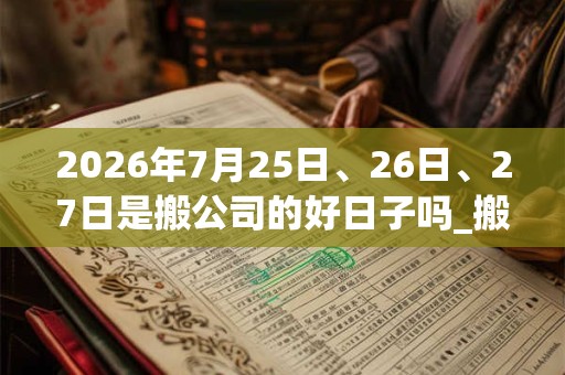 2026年7月25日、26日、27日是搬公司的好日子吗_搬公司可以吗