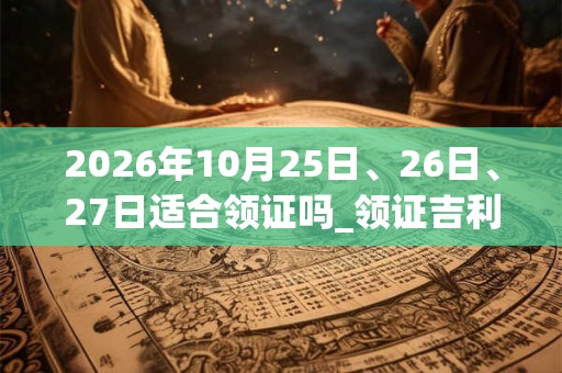 2026年10月25日、26日、27日适合领证吗_领证吉利吗