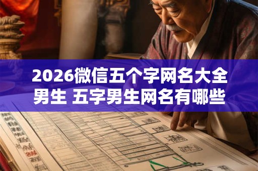 2026微信五个字网名大全男生 五字男生网名有哪些