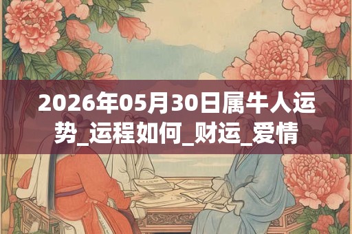2026年05月30日属牛人运势_运程如何_财运_爱情