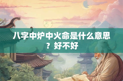 八字中炉中火命是什么意思？好不好