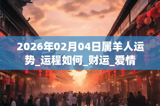 2026年02月04日属羊人运势_运程如何_财运_爱情