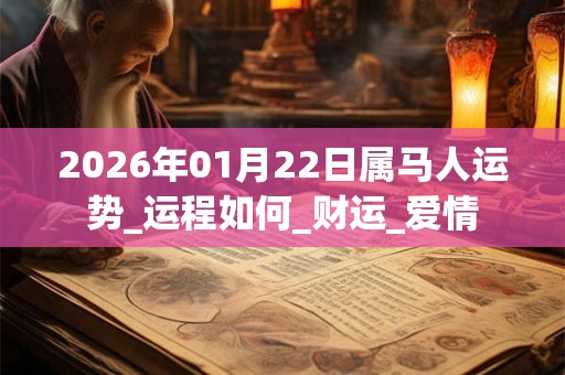 2026年01月22日属马人运势_运程如何_财运_爱情