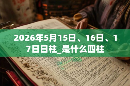 2026年5月15日、16日、17日日柱_是什么四柱