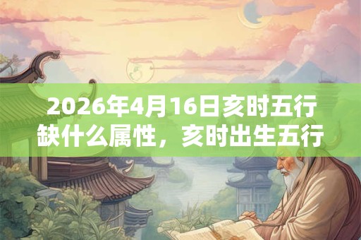 2026年4月16日亥时五行缺什么属性，亥时出生五行缺什么