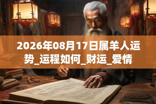 2026年08月17日属羊人运势_运程如何_财运_爱情