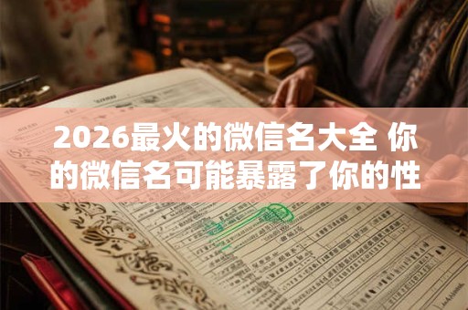 2026最火的微信名大全 你的微信名可能暴露了你的性格