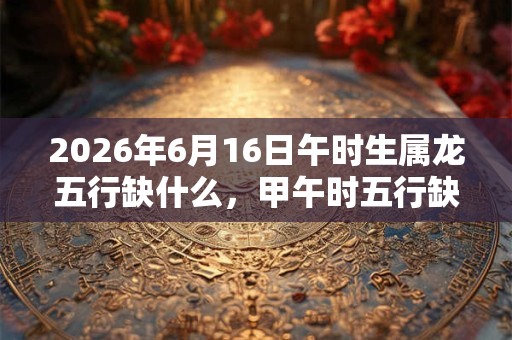 2026年6月16日午时生属龙五行缺什么，甲午时五行缺什么