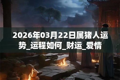 2026年03月22日属猪人运势_运程如何_财运_爱情