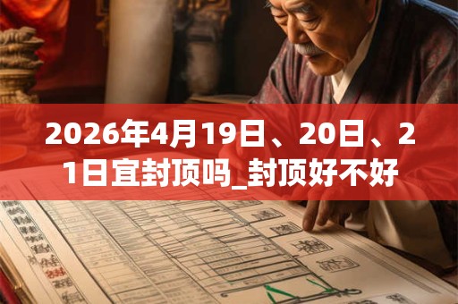 2026年4月19日、20日、21日宜封顶吗_封顶好不好