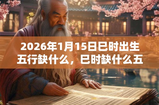 2026年1月15日巳时出生五行缺什么，巳时缺什么五行
