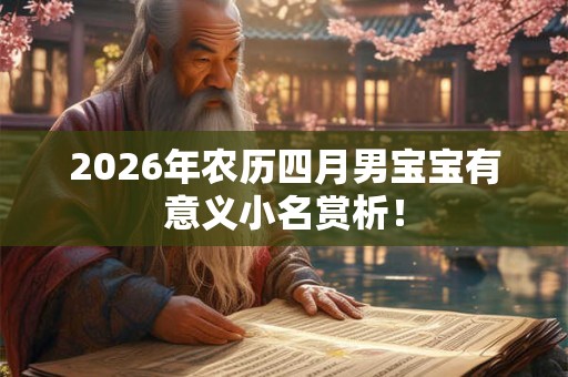 2026年农历四月男宝宝有意义小名赏析！