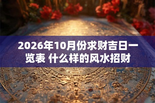 2026年10月份求财吉日一览表 什么样的风水招财