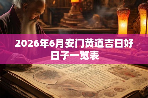 2026年6月安门黄道吉日好日子一览表