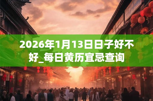 2026年1月13日日子好不好_每日黄历宜忌查询