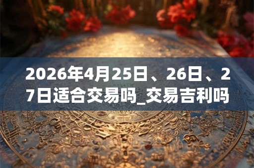2026年4月25日、26日、27日适合交易吗_交易吉利吗 2026年4月25日、26日、27日适合交易吗_交易吉利吗